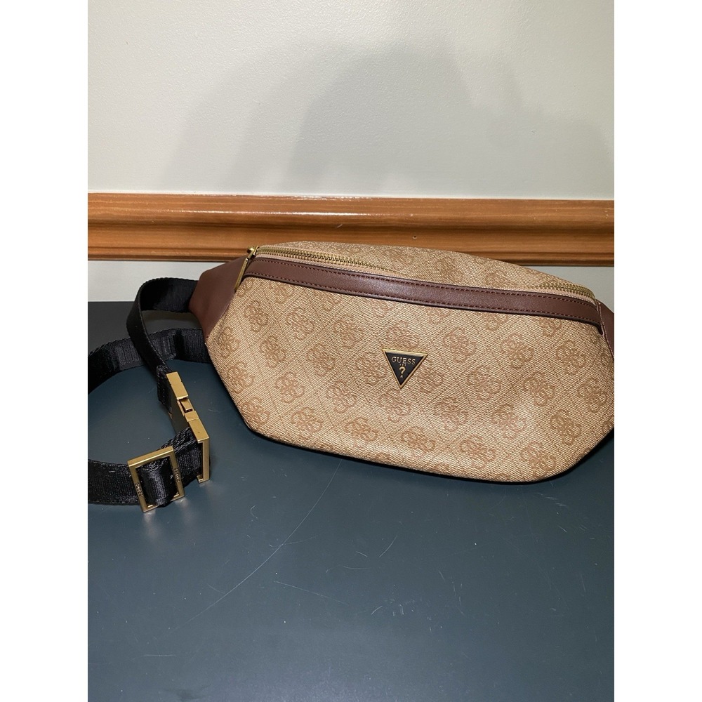 GUESS Brown Logo Belt Bag & Fanny Pack Adjustable Strap for Men